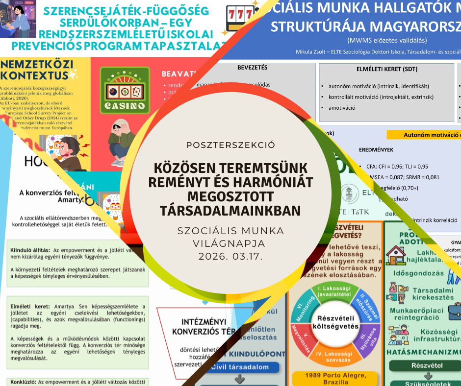Közösen teremtsünk reményt és harmóniát megosztott társadalmainkban – POSZTERSZEKCIÓ MESTERSZAKOS HALLGATÓK ÉS DOKTORANDUSZOK RÉSZÉRE